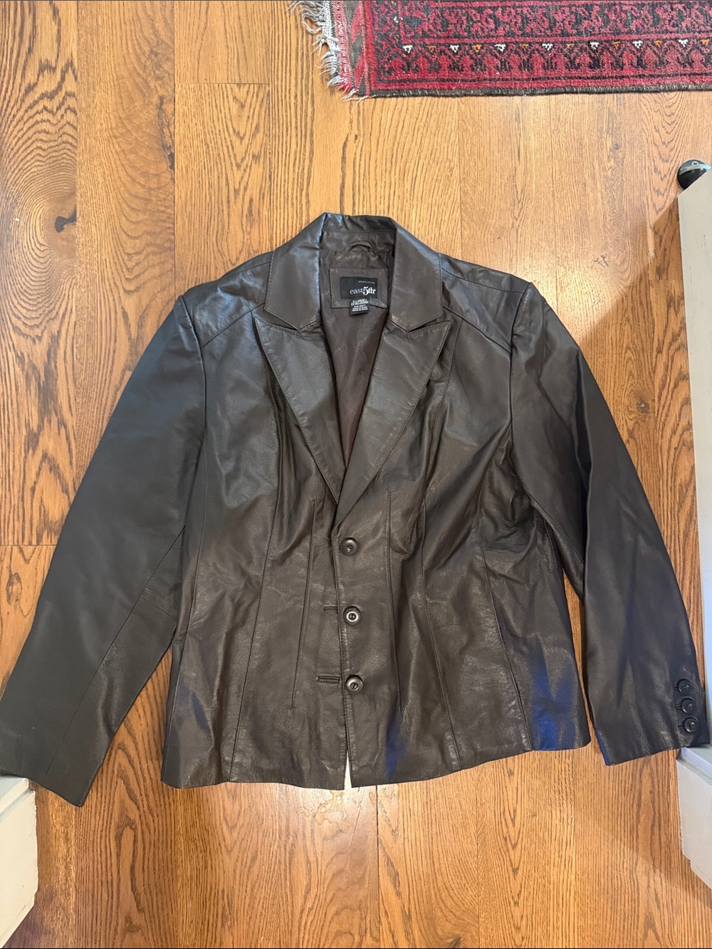 Coldwater Creek Dark Brown Leather Blazer